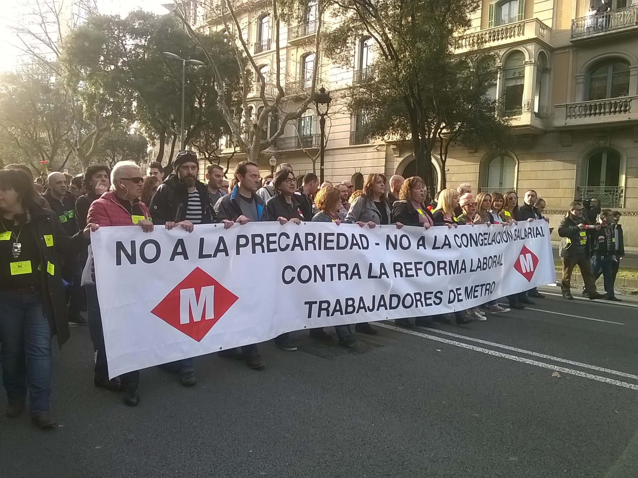 Manifestació de les treballadores del Metro de Barcelona el 22 de febrer
