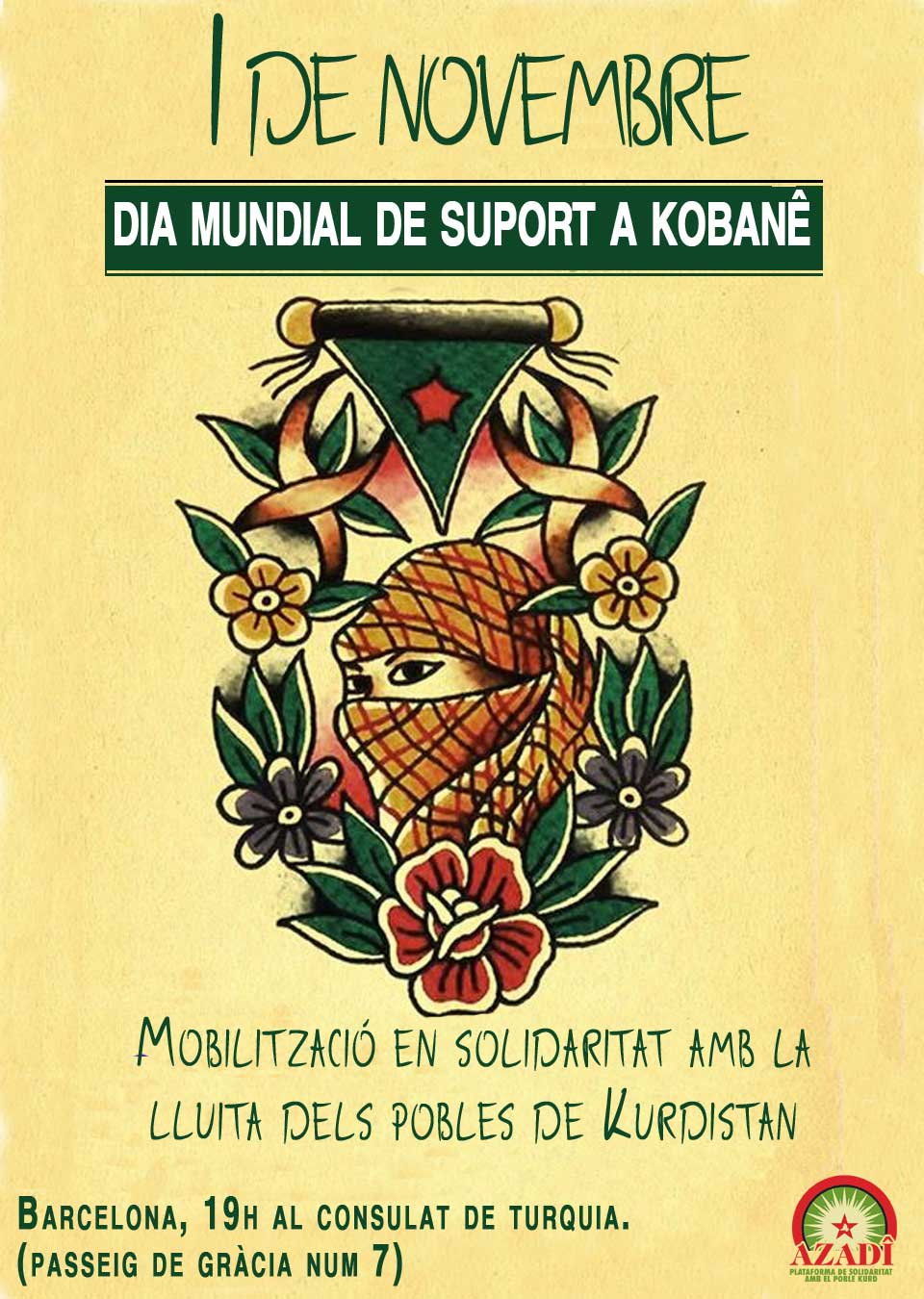 1 de Novembre: Dia mundial de suport a Kobane